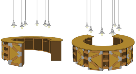 Church welcome booth, church welcome center furniture, church welcome center design, church welcome desk