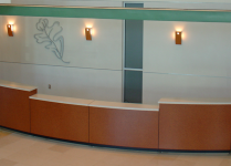 Church welcome booth, church welcome center furniture, church welcome center design, church welcome desk