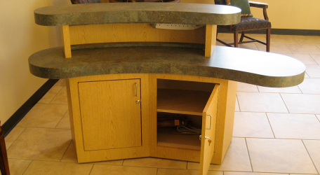 information center, information booth, Church welcome booth, church welcome center furniture, church welcome center design, church welcome desk